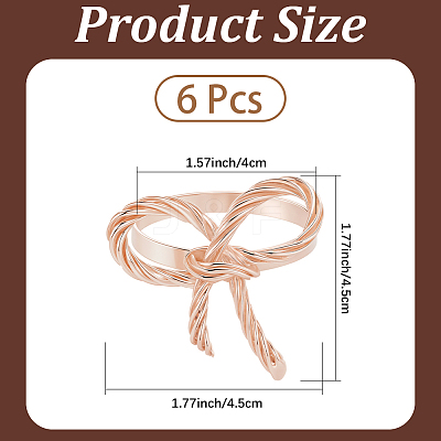 Bowknot Iron Napkin Rings DIY-WH20007-680RG-1