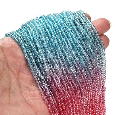 Transparent Painted Glass Beads Strands X1-DGLA-A034-T2mm-A11-1