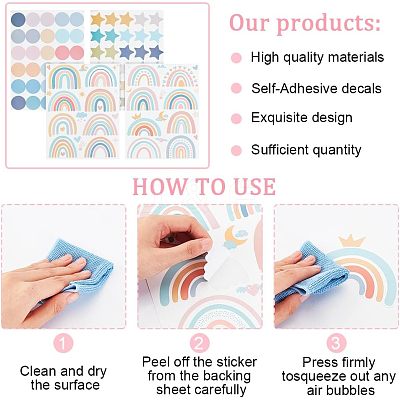 4 Sheet 4 Styles Waterproof Vinyl Wall Stickers DIY-WH0308-214-1