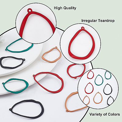16Pcs 8 Style Spray Painted Alloy Pendants FIND-BC0003-25-1