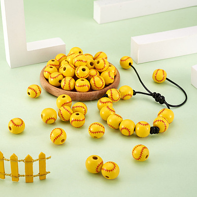 100Pcs Dyed Wood Beads WOOD-CW0001-06-1