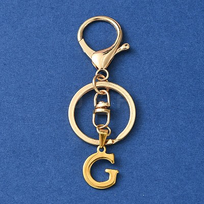 304 Stainless Steel Initial Letter Charm Keychains KEYC-YW00005-07-1