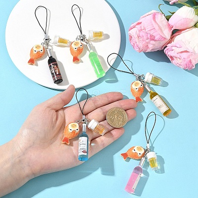 5Pcs Resin Mobile Straps HJEW-YW00291-1