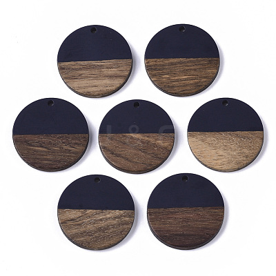 Resin & Wood Pendants X-RESI-S358-02B-15-1