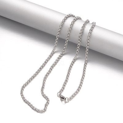 Tarnish Resistant 304 Stainless Steel Rolo Chain Necklaces NJEW-F195-09B-P-1