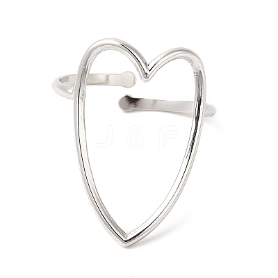 Non-Tarnish 201 Stainless Steel Open Cuff Ring RJEW-E063-47P-1