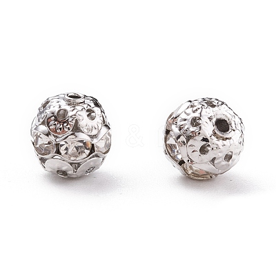 Brass Rhinestone Beads RB-A011-8mm-01P-1