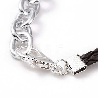Fashion Braided Bracelets X-BJEW-JB00848-09-1