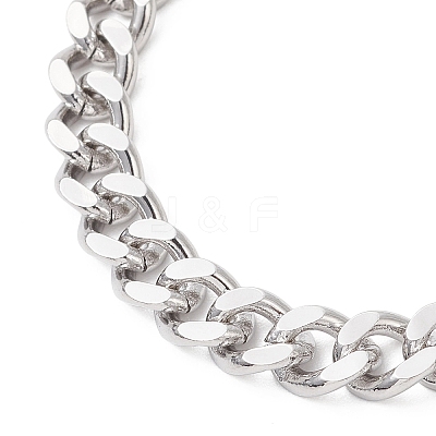 Brass Cuban Link Chain Bracelets for Men Women BJEW-JB13243-1