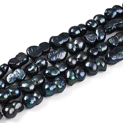 Natural Nucleated Baroque Keshi Pearl Beads Strands PEAR-S020-F13-01-1