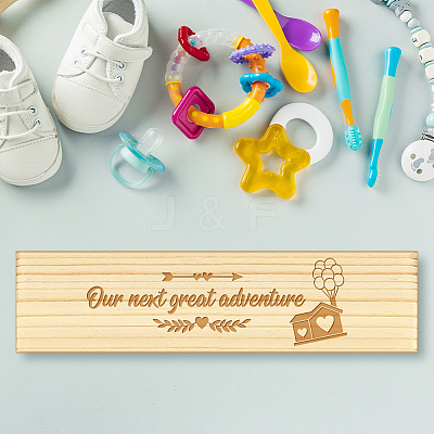 Rectangle Wooden Pregnancy Test Keepsake Box with Lock CON-WH0103-012-1