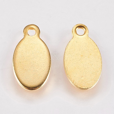 201 Stainless Steel Stamping Blank Tag Pendants STAS-G173-06G-6x12mm-1