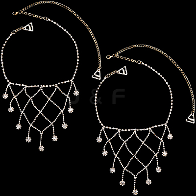 2Pcs Iron Rhinestone Sexy Shoulder Bra Body Chain FIND-GF0006-74B-1