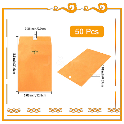 50Pcs Kraft Paper Clasp Envelopes for Storing AJEW-CP0009-98B-1