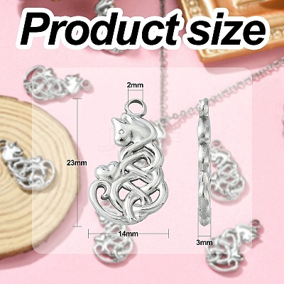 10Pcs 201 Stainless Steel Pendants STAS-CJ0002-34-1