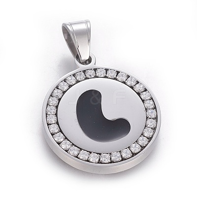 304 Stainless Steel Enamel Pendants STAS-E439-90L-P-1
