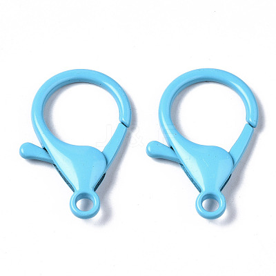 Spray Painted Eco-Friendly Alloy Lobster Claw Clasps X-PALLOY-T080-06A-NR-1