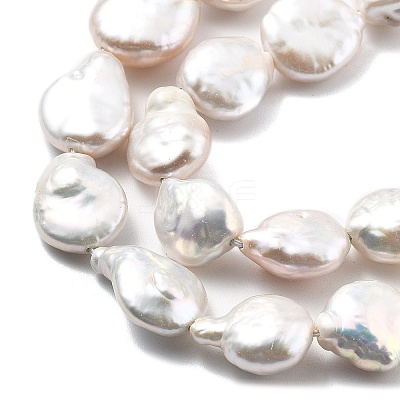 Natural Baroque Keshi Pearl Beads Strands PEAR-B004-16E-01A-1