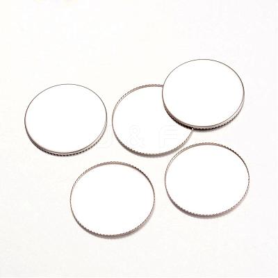 Tarnish Resistant 316 Surgical Stainless Steel Milled Edge Bezel Cups STAS-K099-01-25mm-P-1