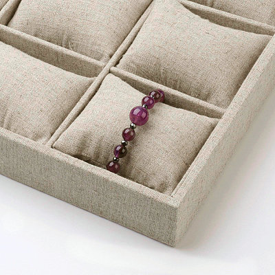 Wood Covered with Hemp Jewelry Bracelet Displays BDIS-G003-02-1