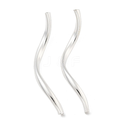 Brass Twist Tube Beads KK-B120-02D-S-1