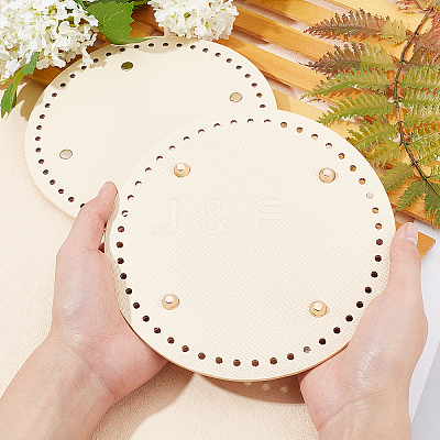 PU Leather Flat Round Bag Bottom FIND-PH0016-001I-1