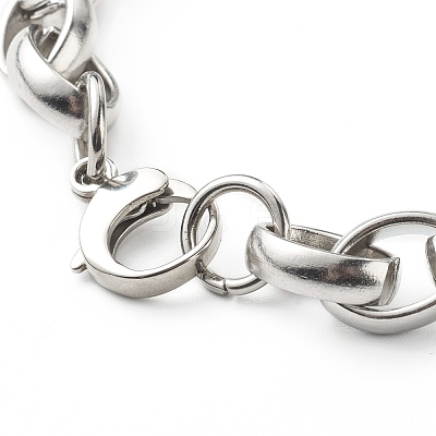Non-Tarnish 304 Stainless Steel Rolo Chain Bracelets for Women BJEW-JB06673-01-1