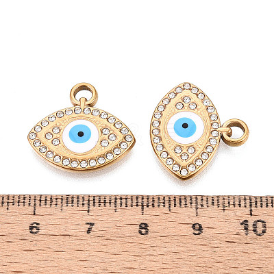 304 Stainless Steel Rhinestone Pendants STAS-N110-50A-G-1
