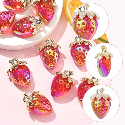 10Pcs Transparent Acrylic Pendants MACR-FS0002-08C-1