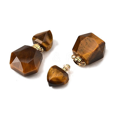 Natural Mixed Stone Perfume Bottle Pendants G-L623-12G-1
