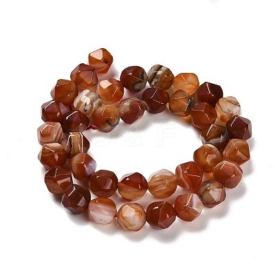 Dyed Natural Banded Agate Beads Strands G-G203-08C-1