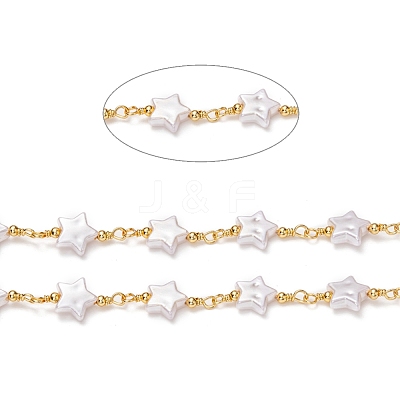 Handmade Brass CCB Plastic Link Chains CHC-I036-57G-1