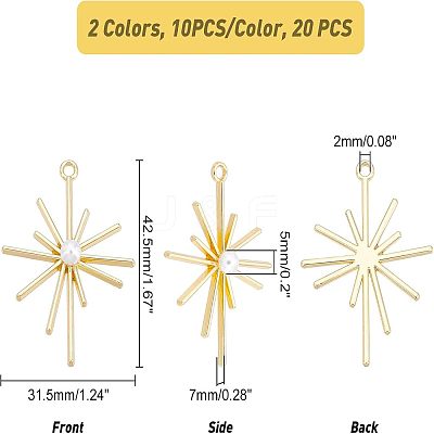 20Pcs 2 Colors Alloy Pendants FIND-FH0003-49-1