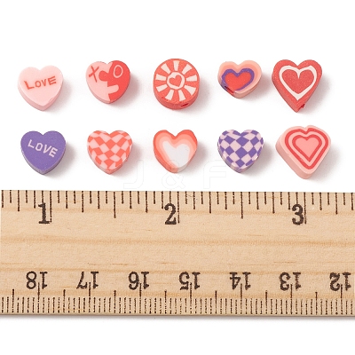 100Pcs 5 Style Handmade Polymer Clay Beads CLAY-FS0001-34-1