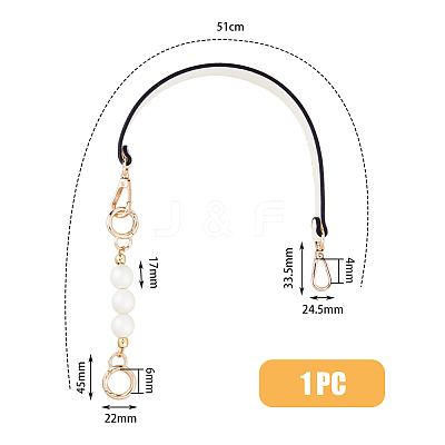 Imitation Leather Bag Straps & Plastic Imitation Pearl Beaded Extender FIND-WH0126-373B-1