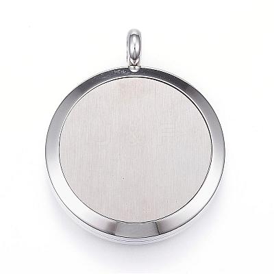 304 Stainless Steel Diffuser Locket Pendants STAS-D157-17-1