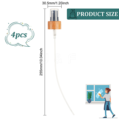 Plastic & Bamboo Spray Bottle Replacement Dispensing Pump Top LS-MRMJ-WH0087-11A-1
