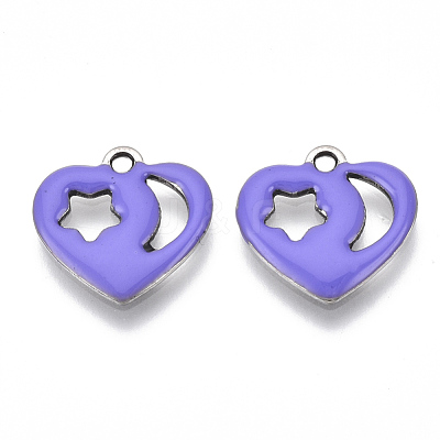 201 Stainless Steel Enamel Charms X-STAS-N088-13-1