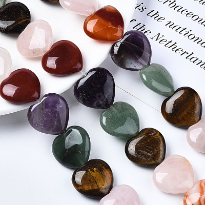 Natural Green Aventurine & Rose Quartz & Red Agate & Tiger Eye & Amethyst Beads Strands X-G-S364-096-1