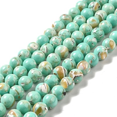 Synthetic Turquoise and Sea Shell Assembled Beads Strands G-D482-01D-08-1