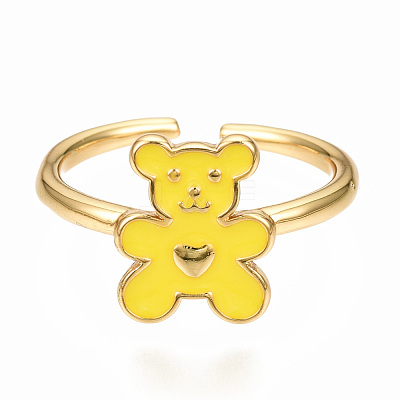 Brass Enamel Cuff Rings RJEW-N035-020-NF-1