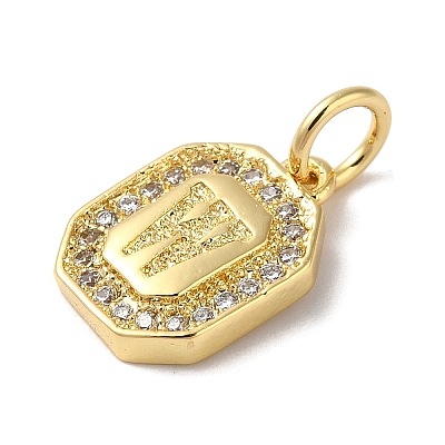 Real 18K Gold Plated Brass Micro Pave Clear Cubic Zirconia Pendants KK-L216-002G-W-1