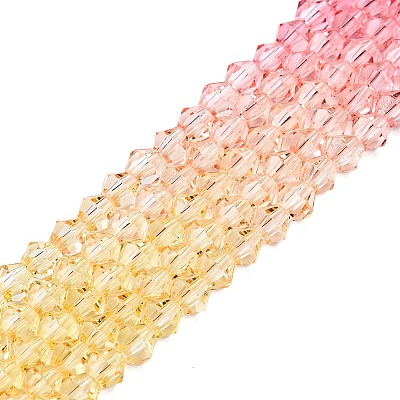 Gradient Color Baking Paint Glass Bead Strands DGLA-A039-T2mm-A02-1
