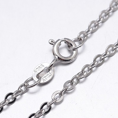 Anti-Tarnish Rhodium Plated 925 Sterling Silver Cable Chains Necklaces NJEW-M157-40C-24-1