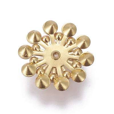Golden Tone Brass Bead Caps KK-L173-11-1
