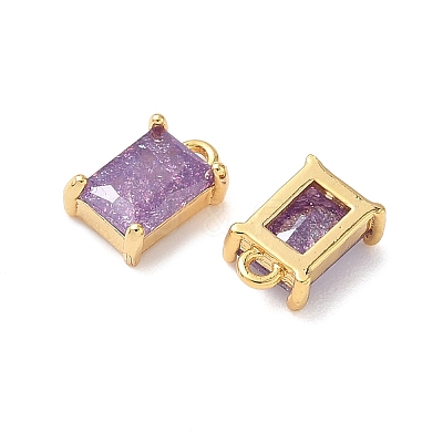 Brass Crushed Ice Cut Cubic Zirconia Pendants KK-D024-25D-G-1