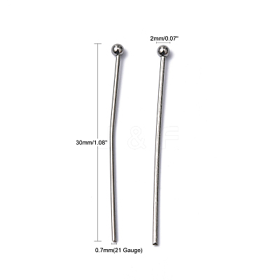 Non-Tarnish 304 Stainless Steel Ball Head pins X-STAS-R051-30mm-1