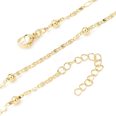 1.5MM Brass Round Ball Oval Link Chain Necklaces NJEW-H086-02G-1
