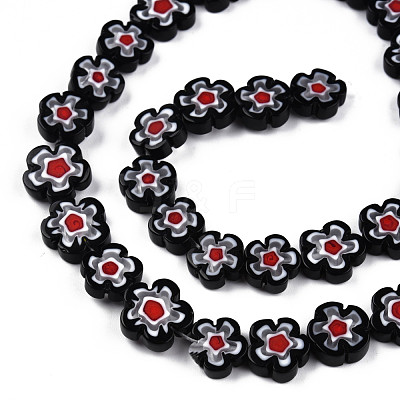 Handmade Millefiori Glass Bead Strands LAMP-N029-017D-09-1
