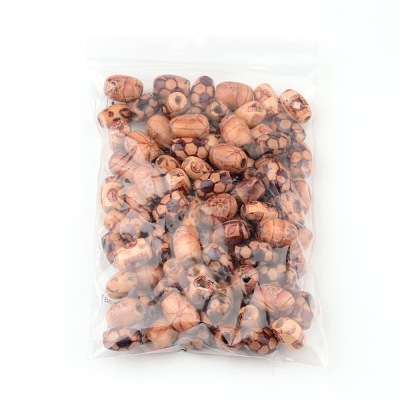 Printed Natural Wood Beads X-WOOD-R247-M-1